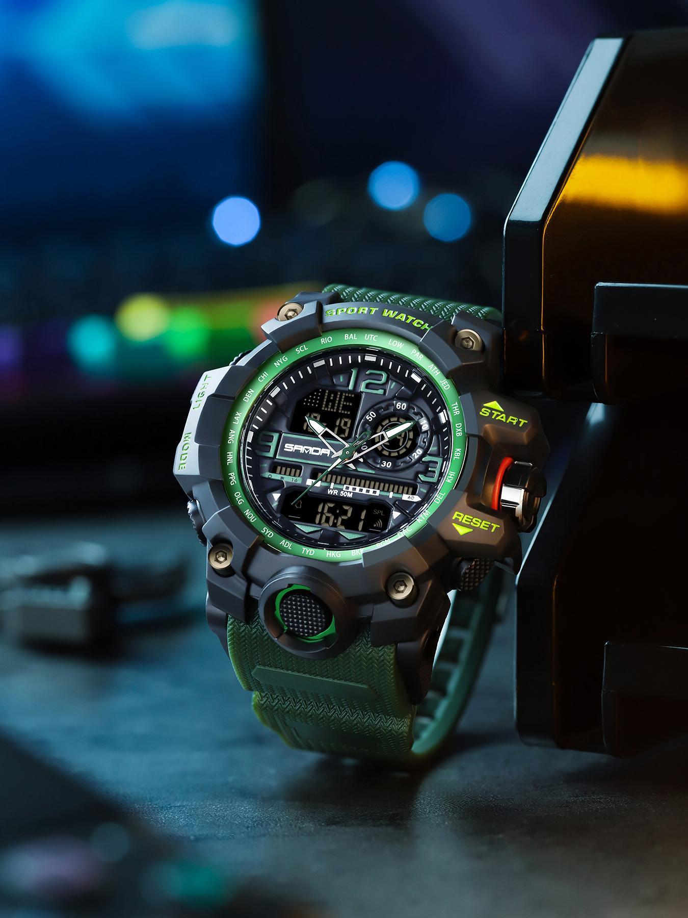 Men's Sportive Analog-digital Quartz Watch, Fashionable Waterproof Watch with Luminous & Alarm & Calendar Function, Waterproof Multifunctional Watch with Box Men's Sportive Analog-digital Quartz Watch, Fashionable Waterproof Watch with Luminous & Alarm & Calendar Function, Waterproof Multifunctional Watch with Box