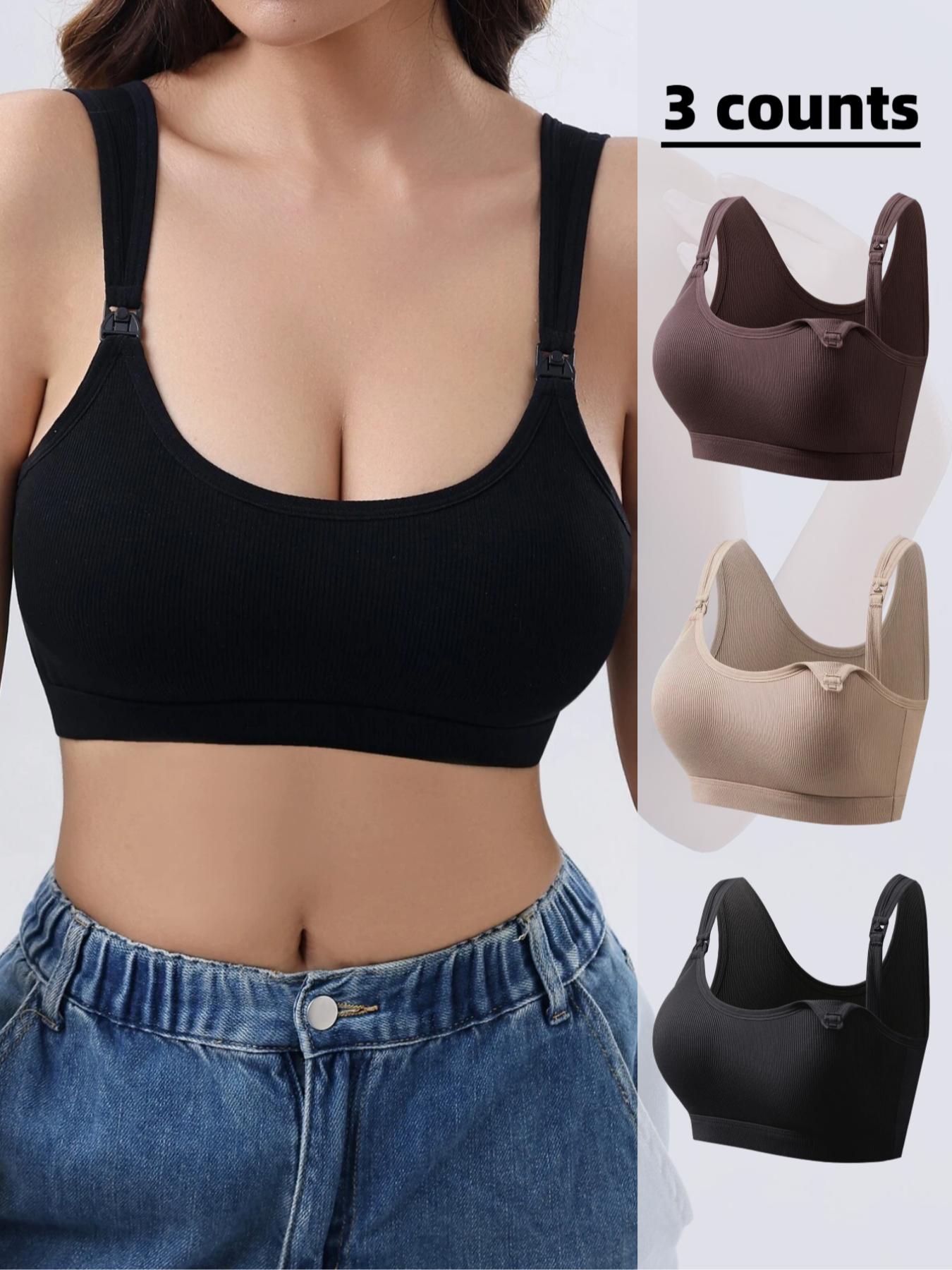 Maternity's Solid Color Removable Nursing Bra, Soft Comfortable Breathable Nursing Bra for Pregnancy & Postpartum, Maternity Underwear for All Seasons, Maternity Bras