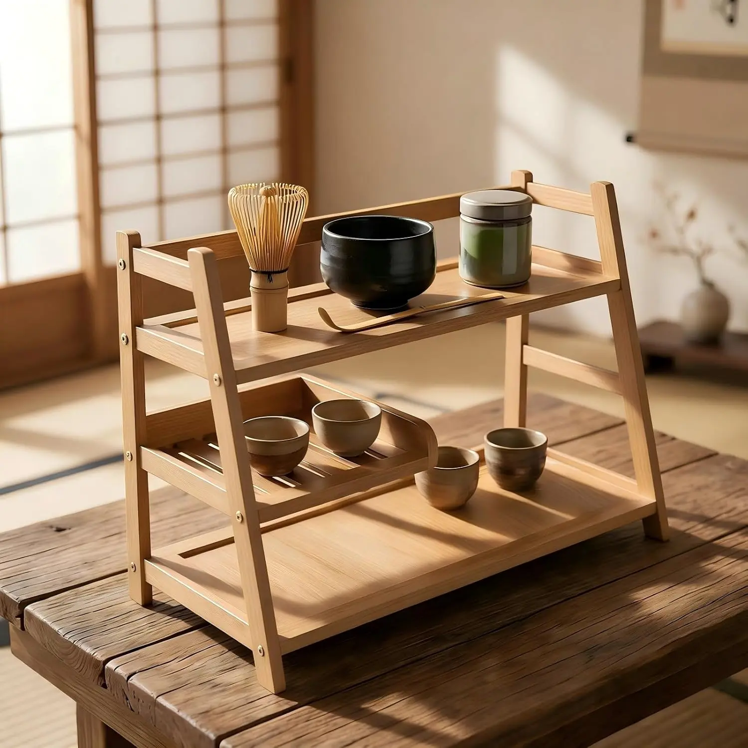 3 Tier  Matcha Station, coffee station organizer Shelf | for Kitchen Countertop,  Bar - Matcha , Tools & Cup Organizer for Matcha Lovers,  Baristas.