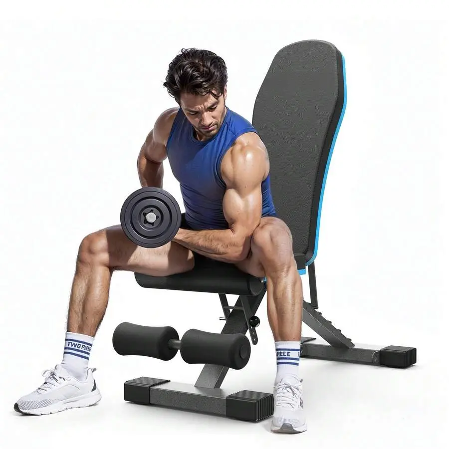 Adjustable Weight Bench 990LBS MultiFunctional Incline Decline Bench Press For Home Gym Full Body Strength Training With 72 Angles