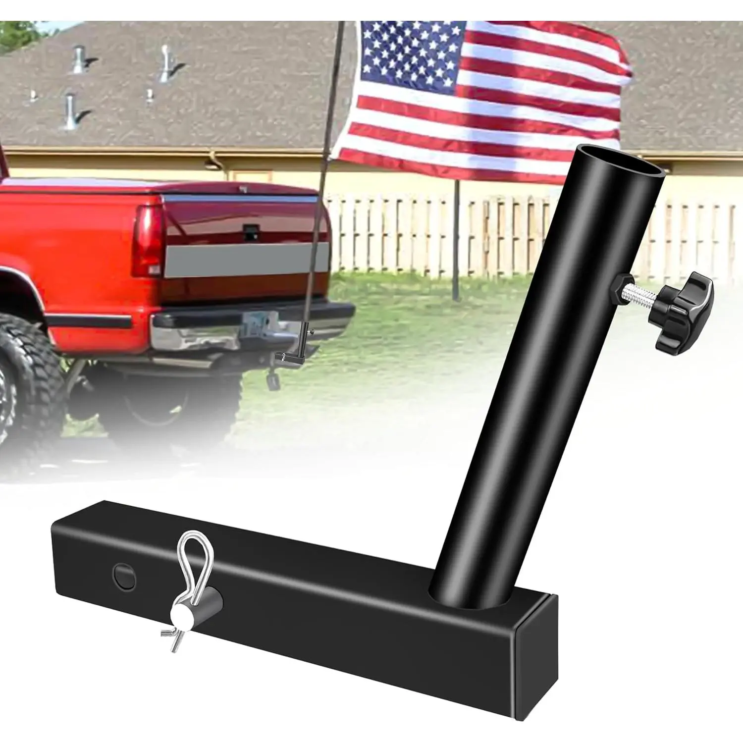 Hitch Flag Pole Holder,-Duty Truck Flag Pole Kit for 2-Inch Receivers, Car Flag Pole for Jeep, SUV, RV, Pickup, Trailer – Rust-Resistant, Stable & Easy to Install