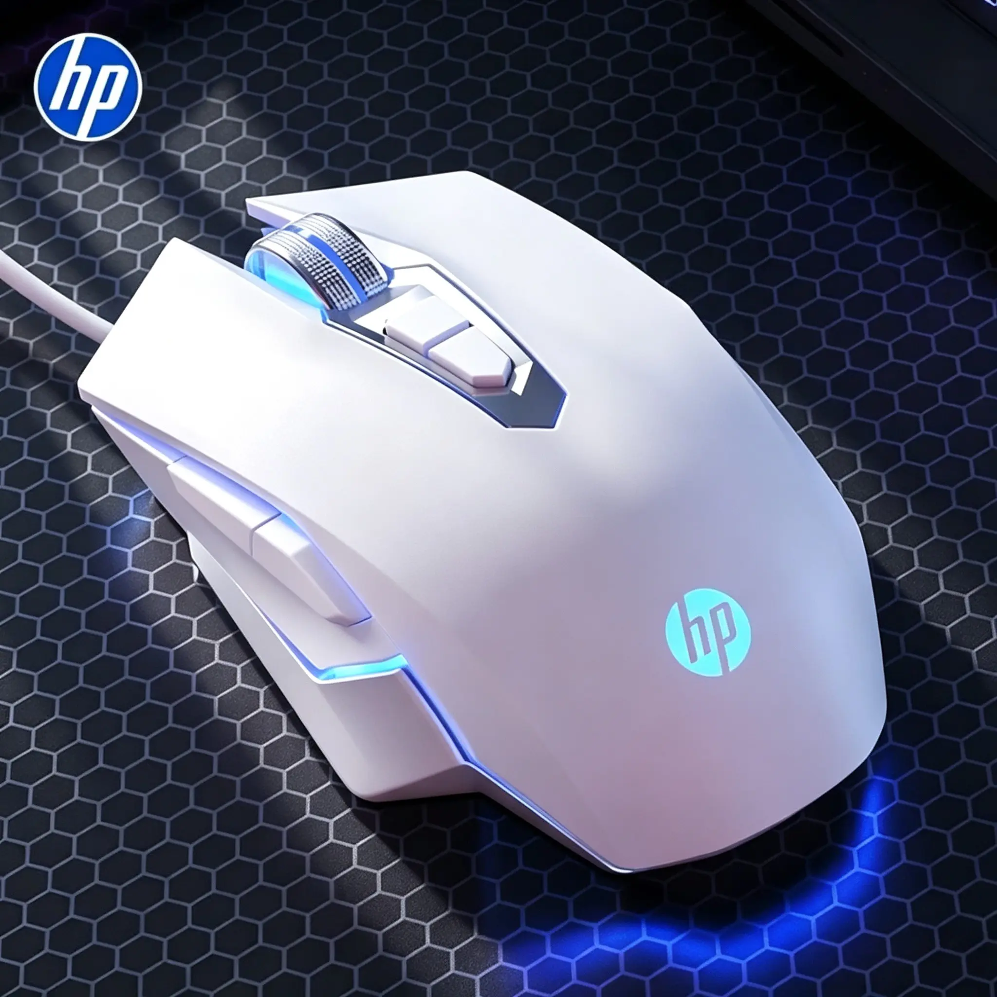 Hp Wired RGB Gaming Mouse, High-Performance Optical Sensor, 4 Dpi Levels (Up to 2400), LED Lighting, Low Friction Pad, Desktop & Laptop Compatible
