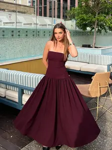 Women's Summer Casual Chic Sleeveless Tank Top A-Line Dress, Slim-Fitting Plain Style, Perfect for Daily Wear, Parties, and Gatherings