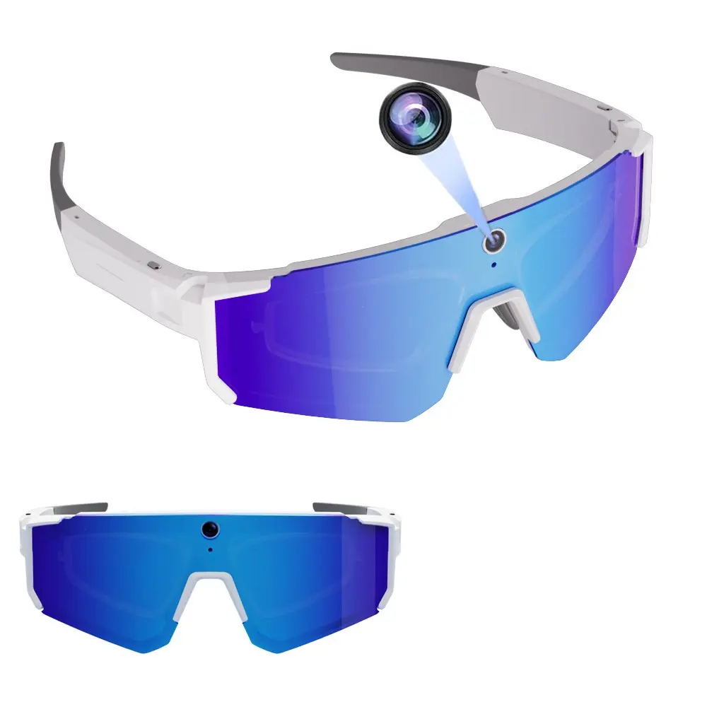 AI Smart Glasses for Sport，with 8MP Camera, Video Recording,4GB Memory Build-in (No SD Card Needed), Build-in Myopia Inner Frame,Bluetooth Call ,Music Control ,AI Translation, 260Mah Battery, IP64 Waterproof