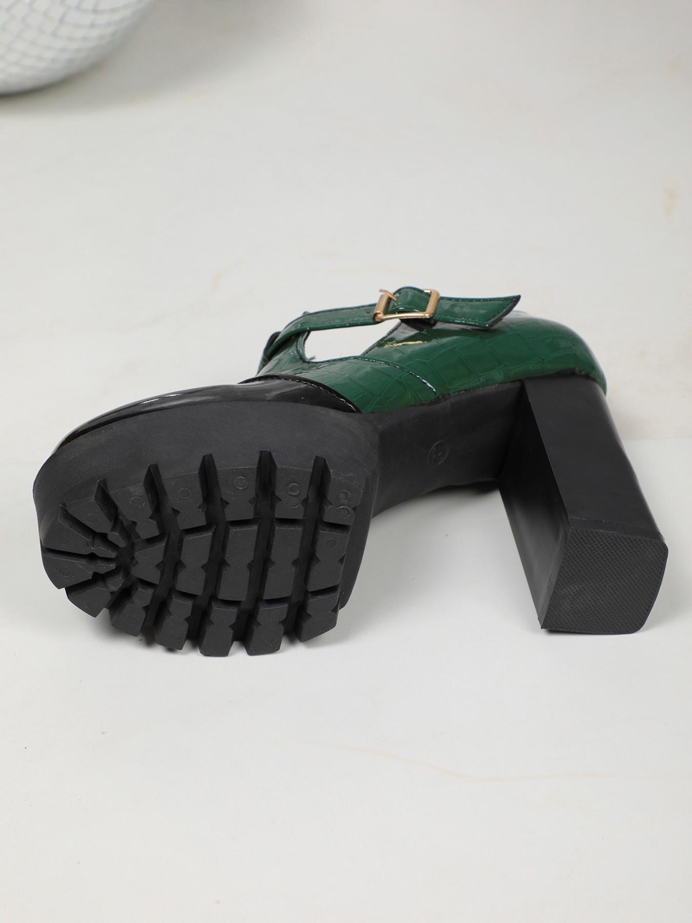 Fashionable Crocodile Embossed Ankle Shoes, New Style Casual Comfortable Platform Shoes for Daily Wear, Female All-match Trend Shoes for Daily Wear, High Heel Pumps, Wedge Heels