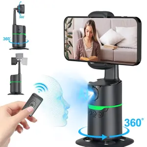 Automatic Face Tracking Tripod, 360 Rotating RGB Phone Camera Stand, Gesture Recognition, 1800mah Battery, Remote Control, Ideal for Videos