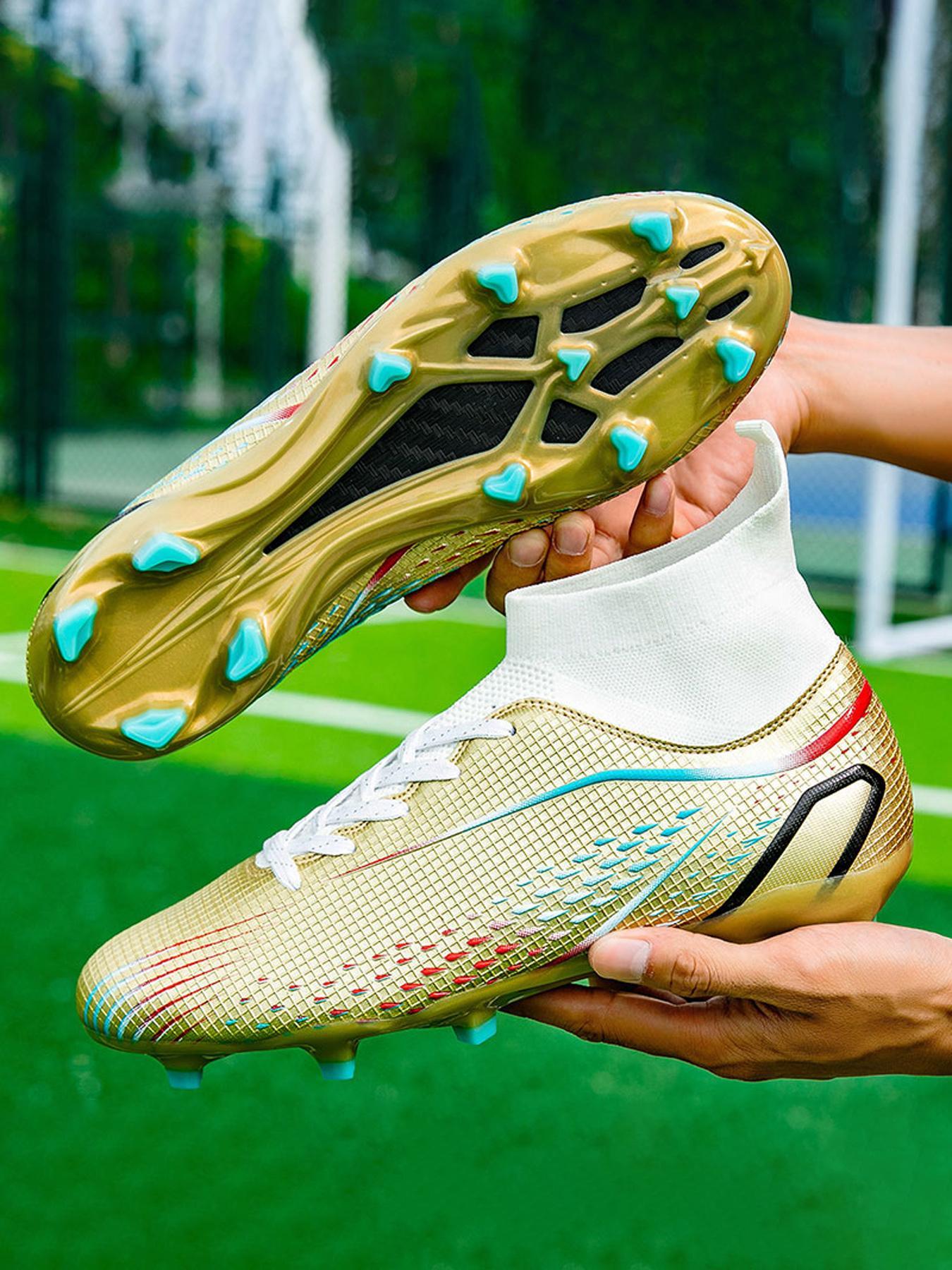 Men's Slip on  High Top Football Shoes, Soccer Cleats, Football Boots, Lightweight Non-slip Football Shoes, Breathable Comfortable Sports Shoes for Adults