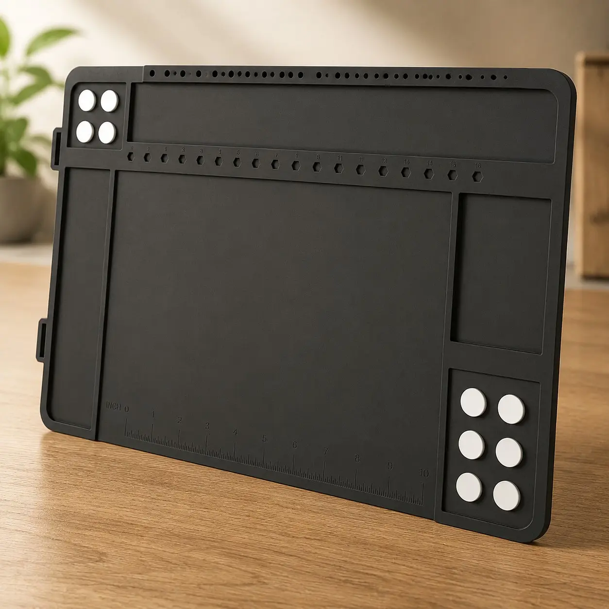 Gun Cleaning Mat, Magnetic Pad with Organizer Parts Tray, Anti-Slip Rubberized Pistol Mat, Protective Workbench Mat (16.5" x 10.43")(Gift)