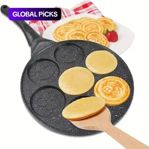 7 Hole Pancake Pan, Non Stick Pancake Pan with Handle, Egg Frying Pan, Creative Breakfast Cookware for Home Kitchen, Nonstick Kitchen Cookware, Nonstick Skillets, Non Sticky #GLOBAL PICKS