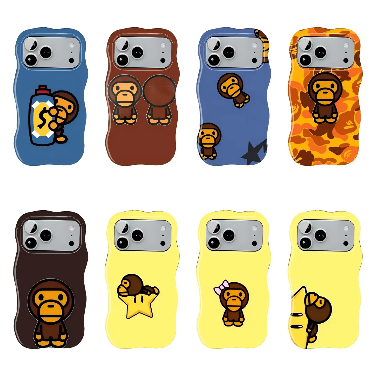 Bape Baby Milo Cartoon Phone Case Shell - Durable Mobile Phone Accessory with Resistance, Compatible with iPhone 11-17 Pro Max/Plus, Samsung Galaxy S23-25