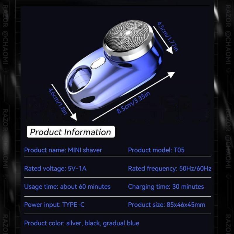 Electric Beard Shaver, Portable Mini Electric Beard Razor With Removable Cutter Head, Washable Beard Trimmer For Men