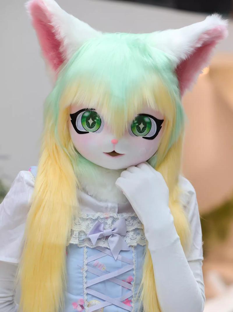 Cute Fursuit Kigurumi Headset Furry Animal Cosplay Costume Paws Kig Comiket Furries Rubbit Doll Cat Comiket Furries Doll Costume