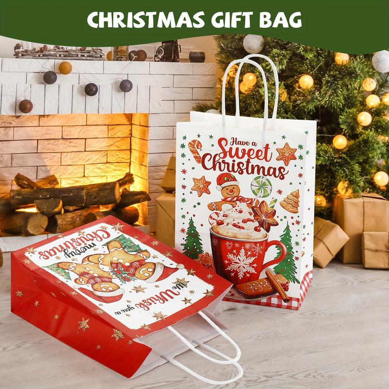 Large Capacity Christmas Gift Wrap Organizer Box, Gift Box Packaging, Includes 24 Paper Bags & 30 Candy Sacks, Tree Shape Design, Ideal for Holiday Storage