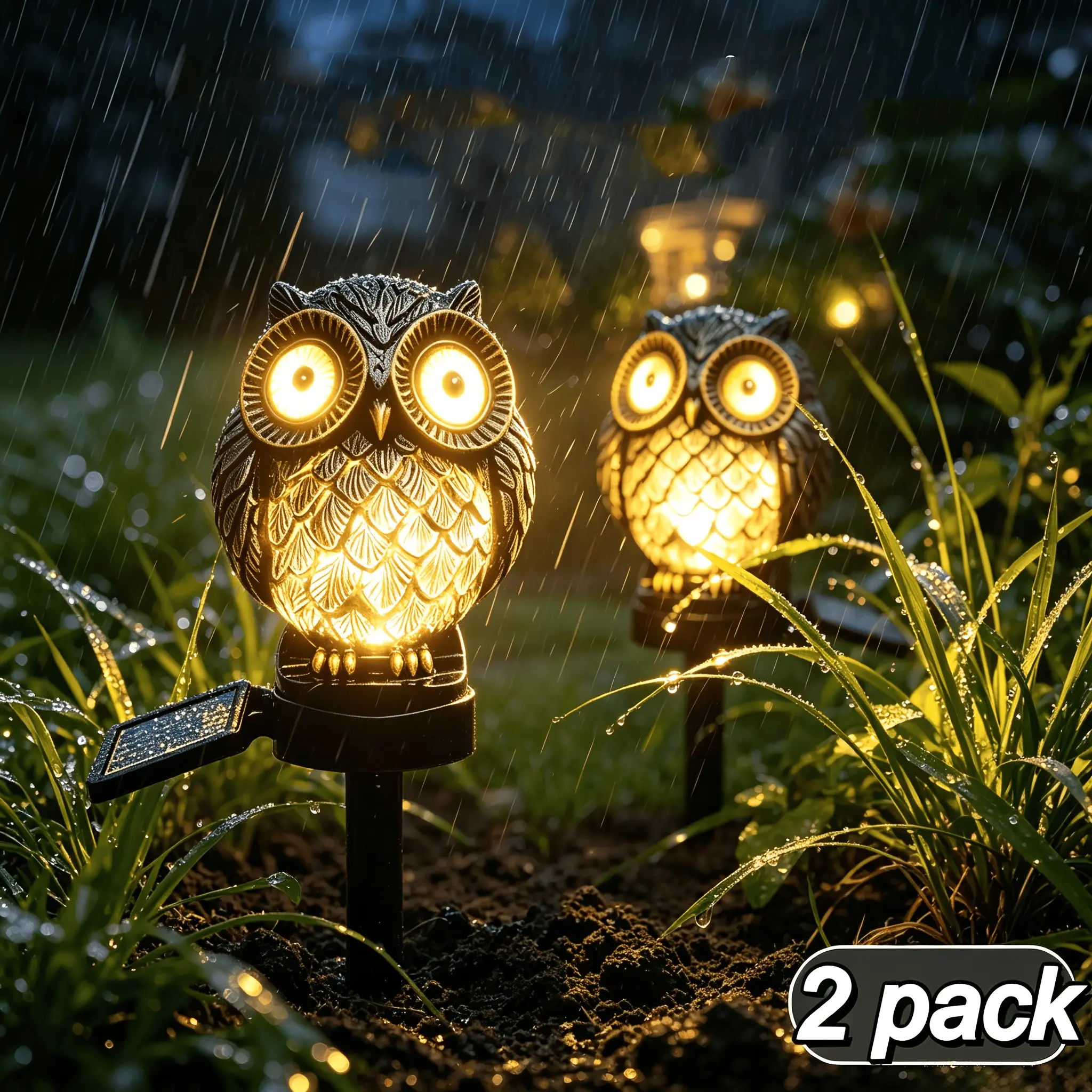 Greenlume Solar Owl Ground Plug Lights, Wiring-free, Outdoor Garden Decoration, IP55 Waterproof, Auto-on Lighting. Suitable For Courtyards, Porches And Balconies. Ideal Autumn Home Decor, Housewarming Gift, As Well As Holiday Presents For FriendsAnd Elder