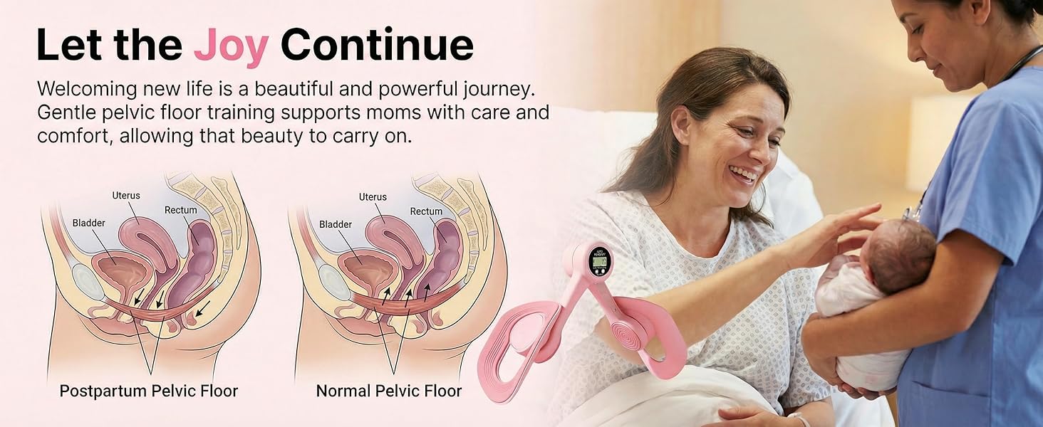 Thigh Trainer Pelvic Floor Muscle Trainer with 3 Smart Modes, 360 °   Adjustable Design Kegel Inner Thigh Exerciser with 25LB Resistance Band for Home Gym, Workout Equipment for Hip, Leg and Arm