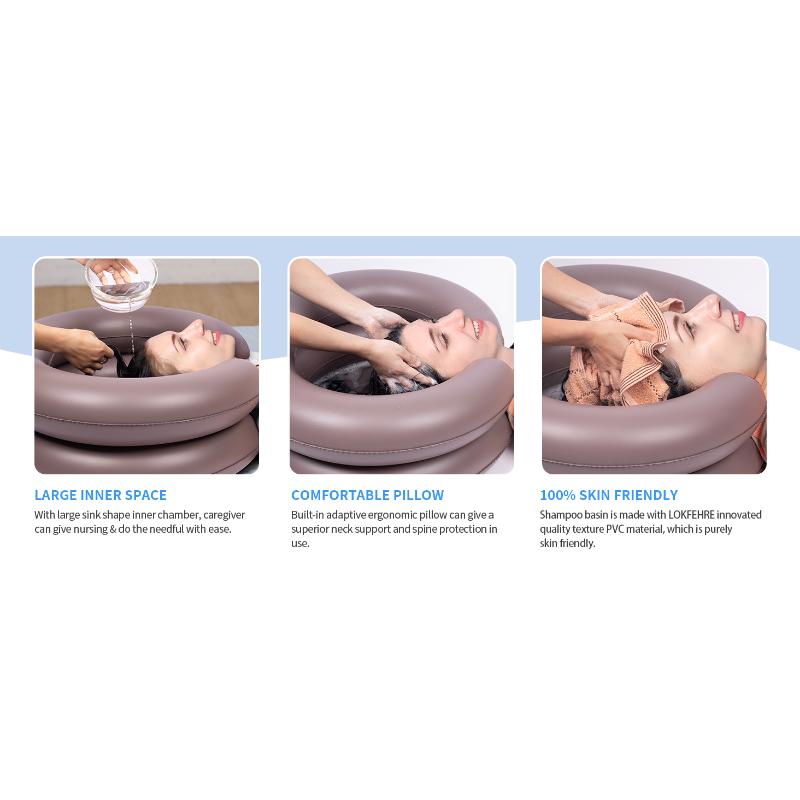 Large Portable Inflatable Hair Washing Basin for Bedridden - Wash Hair in Bed with Inflatable Shampoo Bowl.Hair Washing Basin for Elderly,Disabled,Injured,Ideal Inflatable Sink for Locs Detox