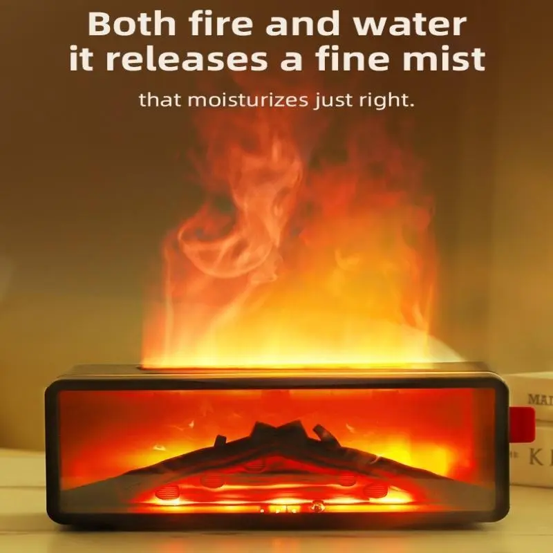 New 3D Flame Volcano Desktop Humidifier Diffuser, Large Mist Capacity, Home Bedroom Use, Christmas New Year Gift