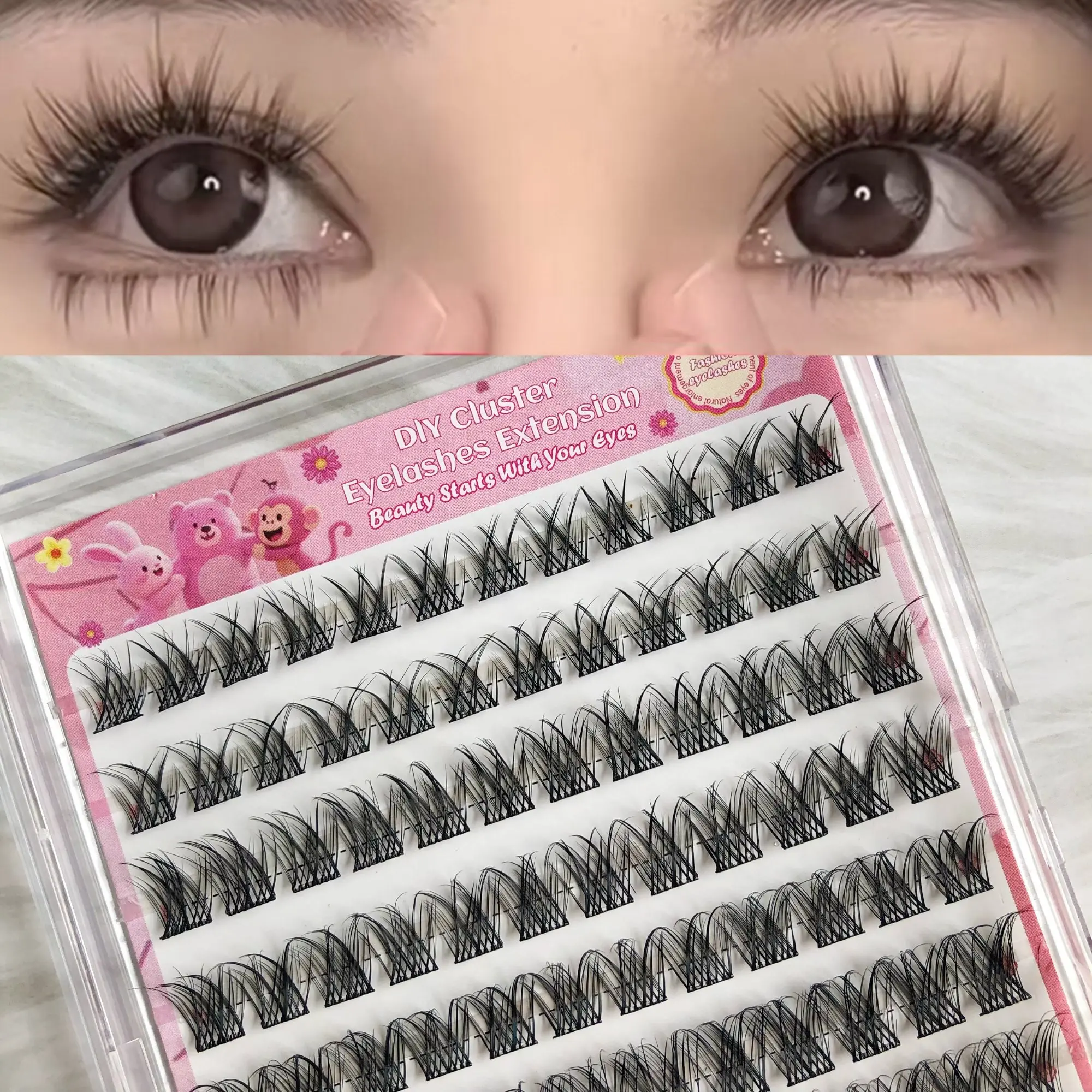 Directly Applied False Eyelashes, 120pcs Dense Volume False Eyelashes, Full Coverage Without Bulk, 0.07mm Thickness, Self-Adhesive