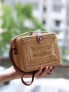 Mini Woven Grass Crossbody Shoulder Bag, Vintage Style Beach Bag, Summer Travel Essential, Mother's Day Gift, All Seasons Fashion Accessory