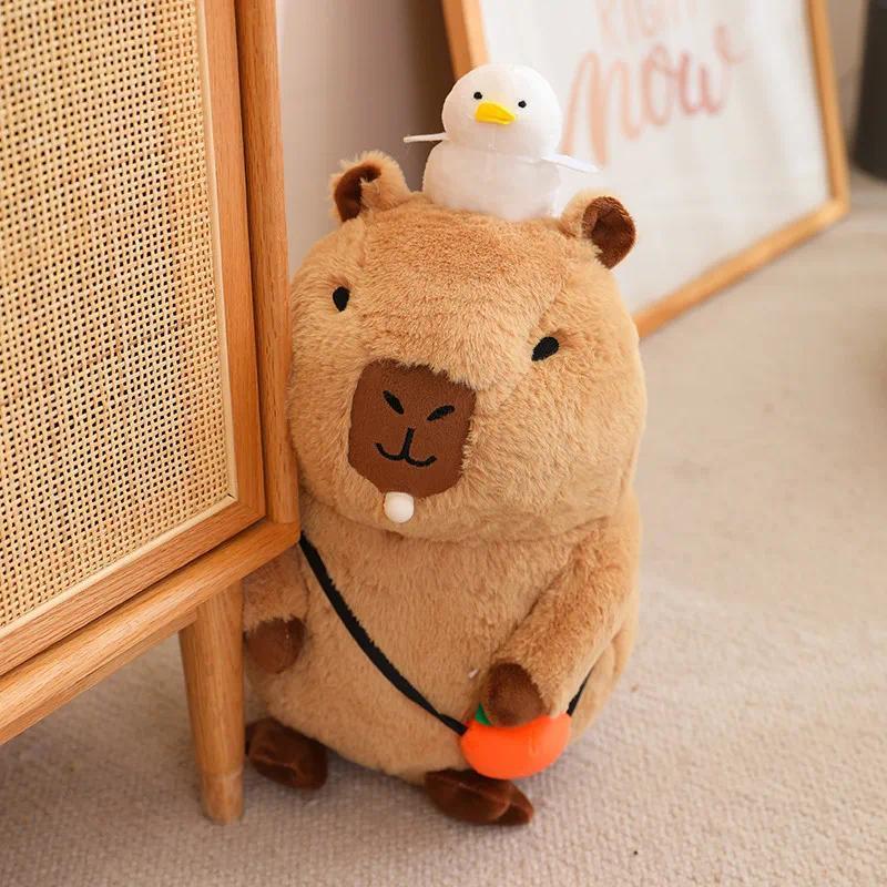 Capybara Plush Toy Simulation Capibara Unicorn Dinosaur Dress Boba Bread Fruit Food Decor Birds Bubble