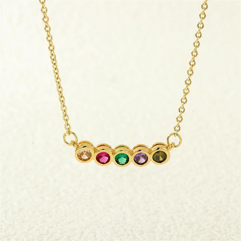 Women’s Birthstone Necklace – Delicate Gold Plated Bar Pendant with Multiple Vibrant Birthstones, Fashion Layering Jewelry for Work, Parties or Travel, Thoughtful Gift Idea for Mom, Grandma, Girlfriend or Wife on Christmas, Valentine’s Day or Birthday