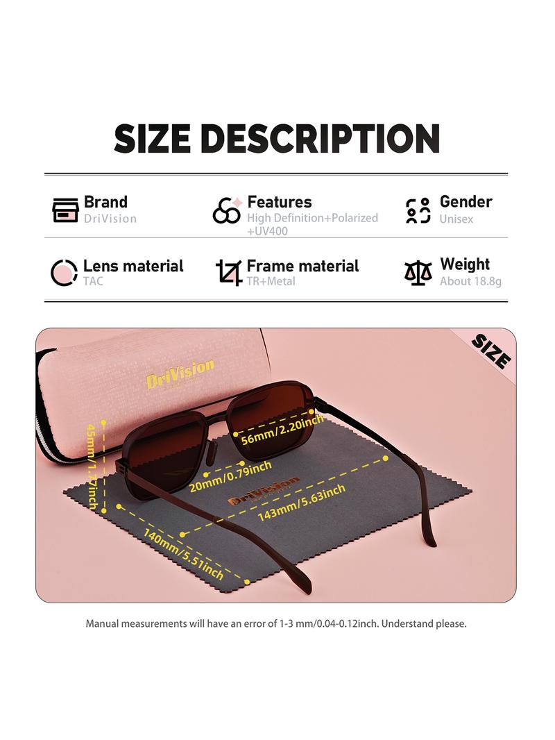 Drivision Unisex High-End Full Frame Sunglasses, Outdoor Sports Golf Polarized Sun Glasses Uv400, Casual Style All Seasons Drivision Unisex High-End Full Frame Sunglasses, Outdoor Sports Golf Polarized Sun Glasses Uv400, Casual Style All Seasons