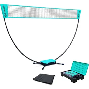 Upgraded Portable Badminton Net Kit, Freestanding 5FT Net, 60-Second Tool-Free Setup, 1.98 lbs, with Built-in Weight Bag & Storage Box, for Backyard, Beach, Park