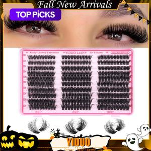 volume false eyelashes, individual lashes cluster, natural look eyelash extensions, self grafting cur eyelashes, eye makeup supplies for women & girls, lashes clusters kit, curl cluster lashes, eyelash falsies, self adhesive lashes, cosmetic