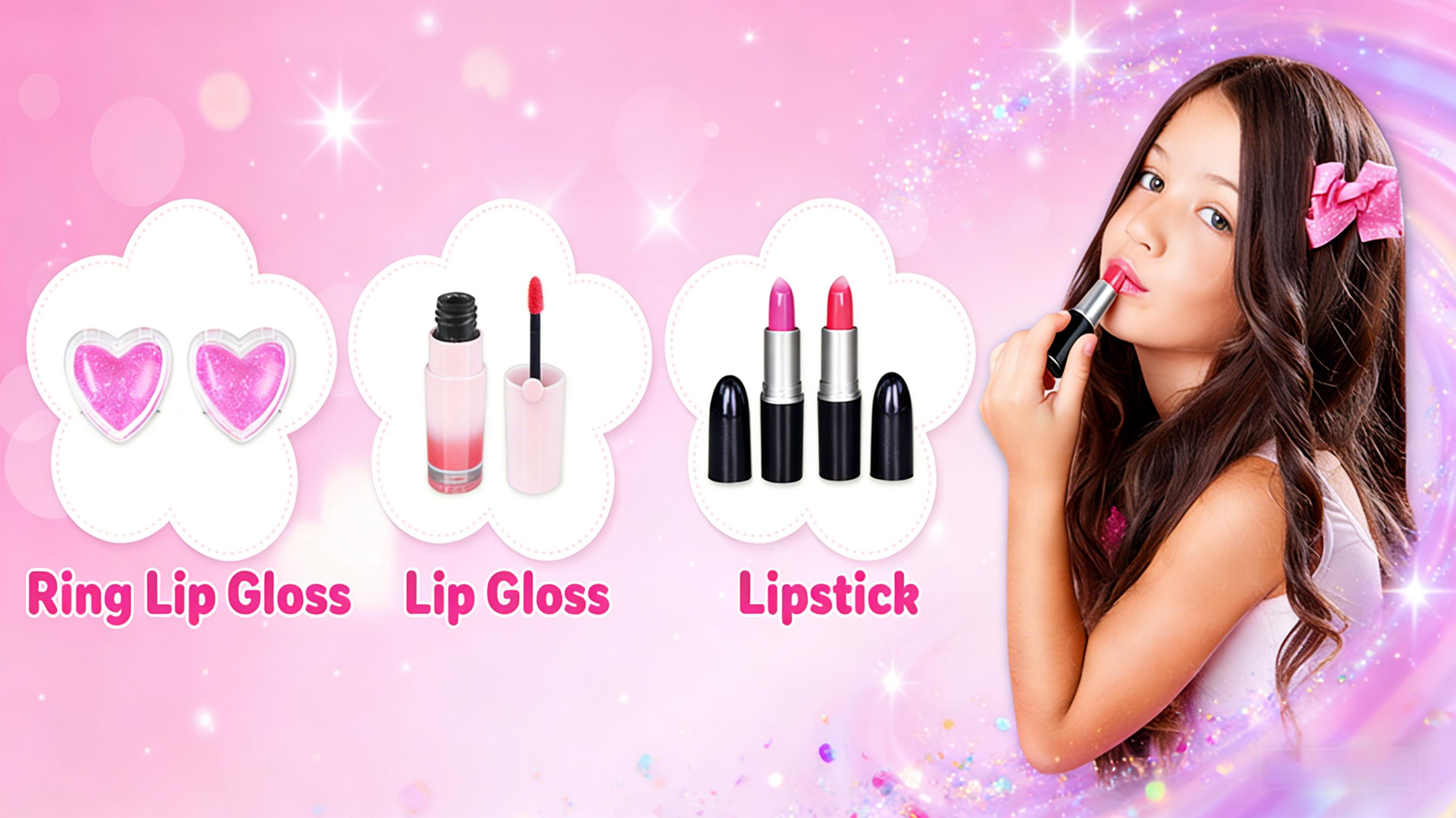 Washable Play Makeup Toys Set for Dress Up,59 Pcs Kids Makeup Kit for Girl Pretend Beauty Vanity Set with Cosmetic Case Birthday Toys for Girls 3 4 5 6 7 8 9 10 11 12 Years Old Kids Toddlers,A birthday present for a girl