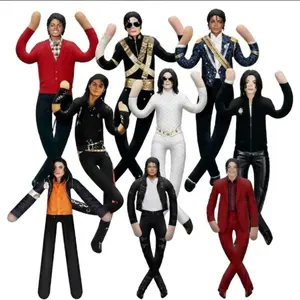 28cm MJ Michael Jackson Plush Doll Bendable Posable Stuffed Figure Flexible Joint Toy Cosplay Prop Room Decor Collectible Gift