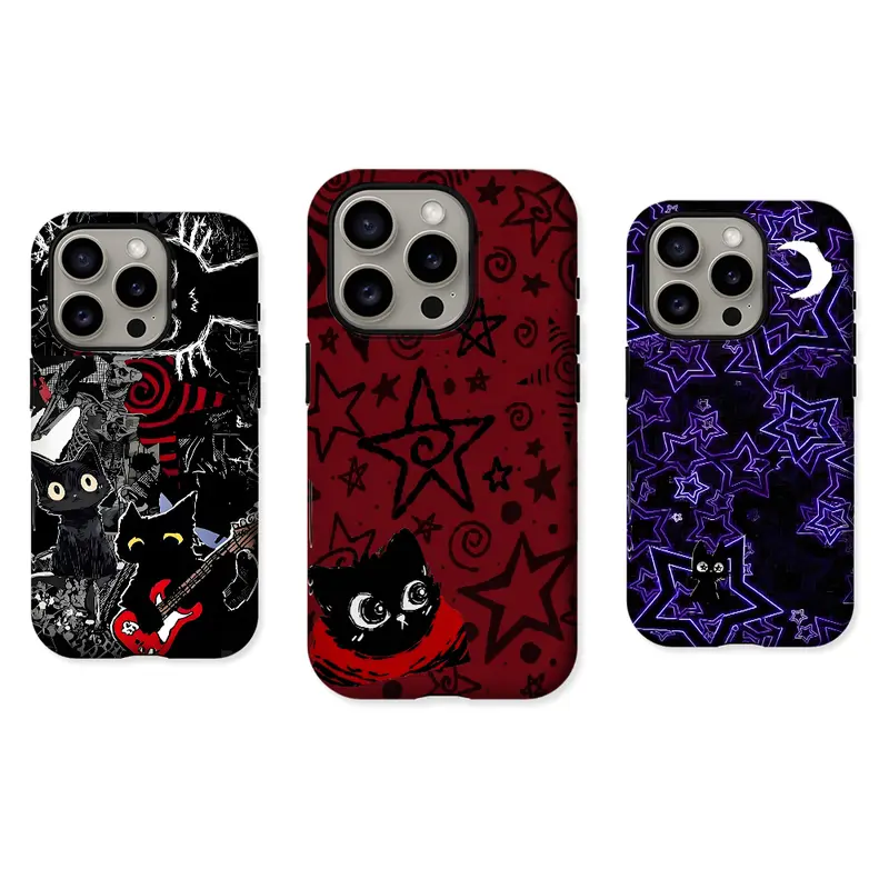 MagSafe Magnetic Smartphone Cover - Grunge Star Gothic Y2K Emo Dual-Layer Protection Case, Durable Polycarbonate Accessory for iPhone 17 Pro Max/17 Air/17 Pro/16/15/14/13/12/11 Pro Max & Galaxy Devices - SohoChic
