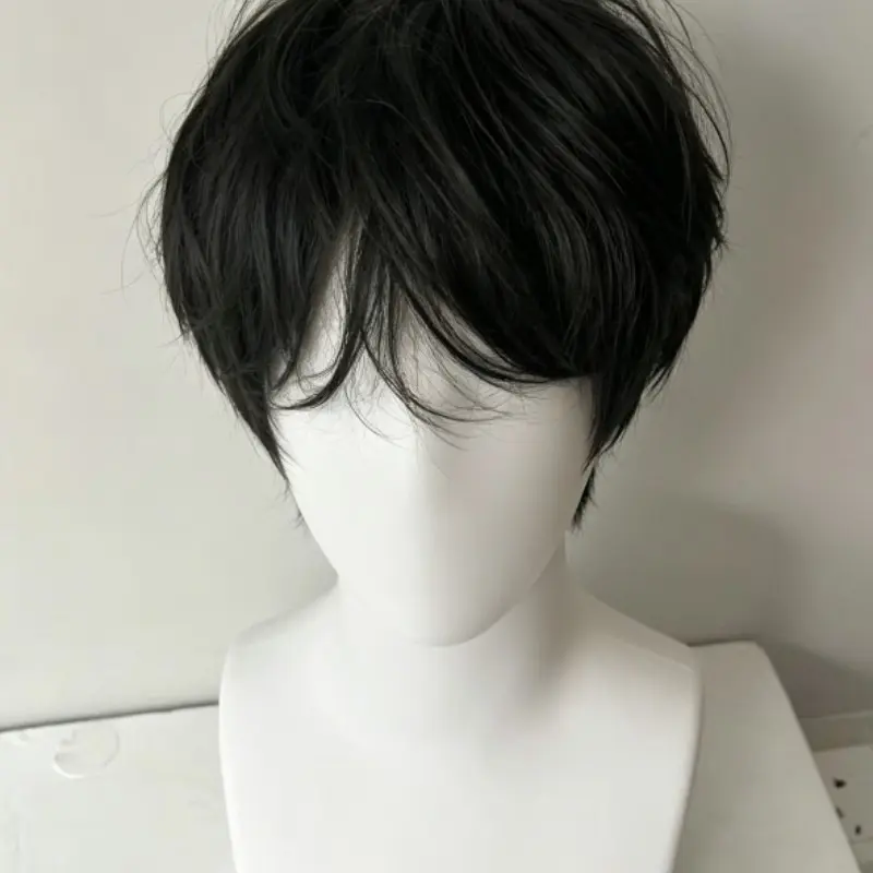 Men's Short Hair Wig, Breathable High-Temp Fiber, Anti-Slip, Perfect for Parties, Cosplay, Halloween, Daily Use