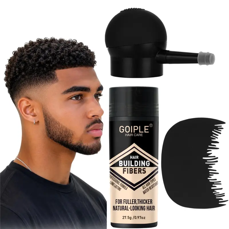 hair building fibers,hair fibers,hair thickening powder,hair loss concealer,hair volume powder,instant thickening,natural look,sweatproof,wind resistant,all day hold,unisex,lightweight,easy to apply,washable,cover bald spots