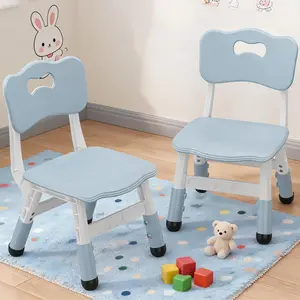 Set of 2 Kids Chairs with 3 Adjustable Heights, Ergonomic Growing Chair for Toddlers 2-8 Years Old, Durable Non-Slip Study & Play Chairs with Backrest