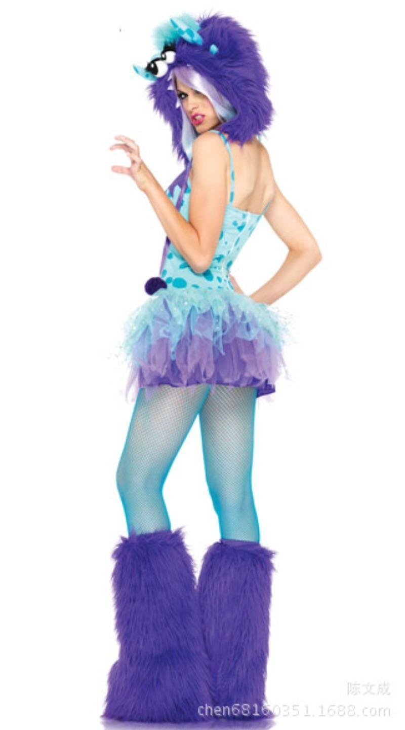 Woman Sexy Animals Costume Bunny White Leopard Fox Roleplay Outfit Hooded Dress with Tail Carnival Halloween Cosplay Party