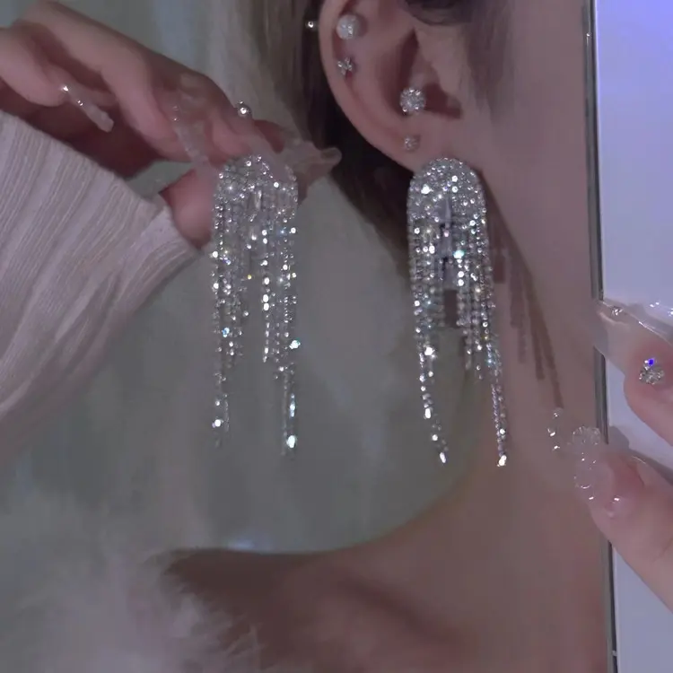 Luxury Tassel Earrings for Women, Elegant Long Dangle Drop Earrings, Glam Banquet & Casual Vacation Statement Ear Jewelry