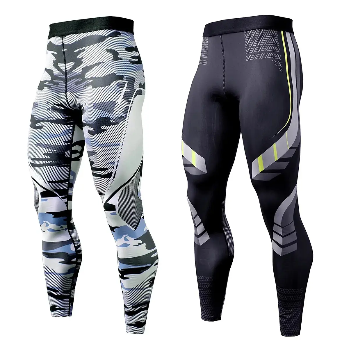 Compression Pants Men UV Blocking Running Tights 1 or 2 Pack Gym Yoga Leggings for Athletic Workout