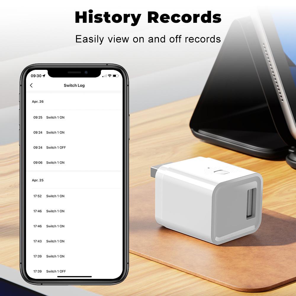 Smart Micro USB Adaptor Switch 5V, WiFi Mini USB Power Adaptor Compatible with Alexa Hey Google for Home Automation
