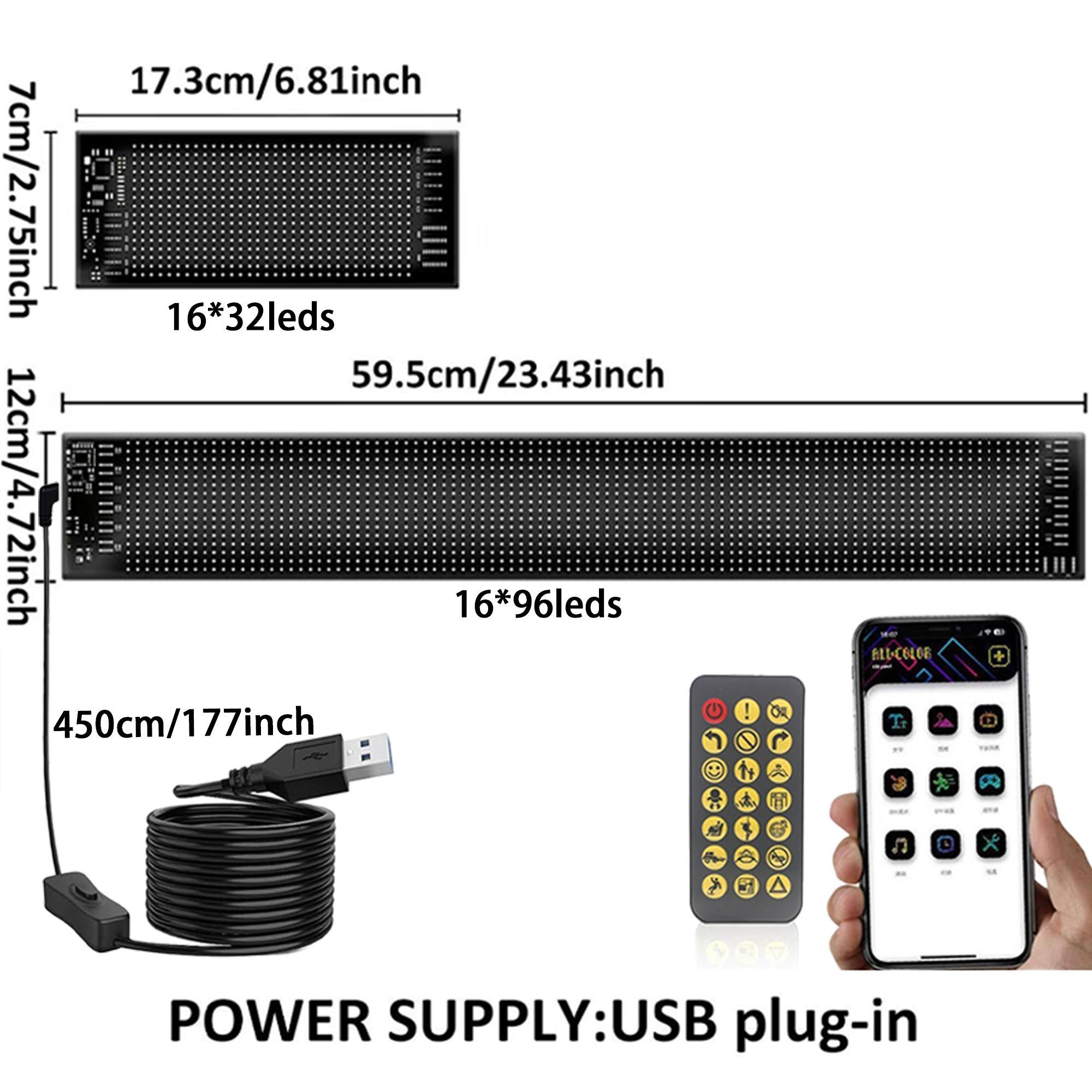 Eye Pattern LED Display Screen, 1 Set USB Powered LED Dynamic Matrix Panel, APP & Remote Control LED Display Screen for DIY Custom Text Animation, Led Car Ambient Light