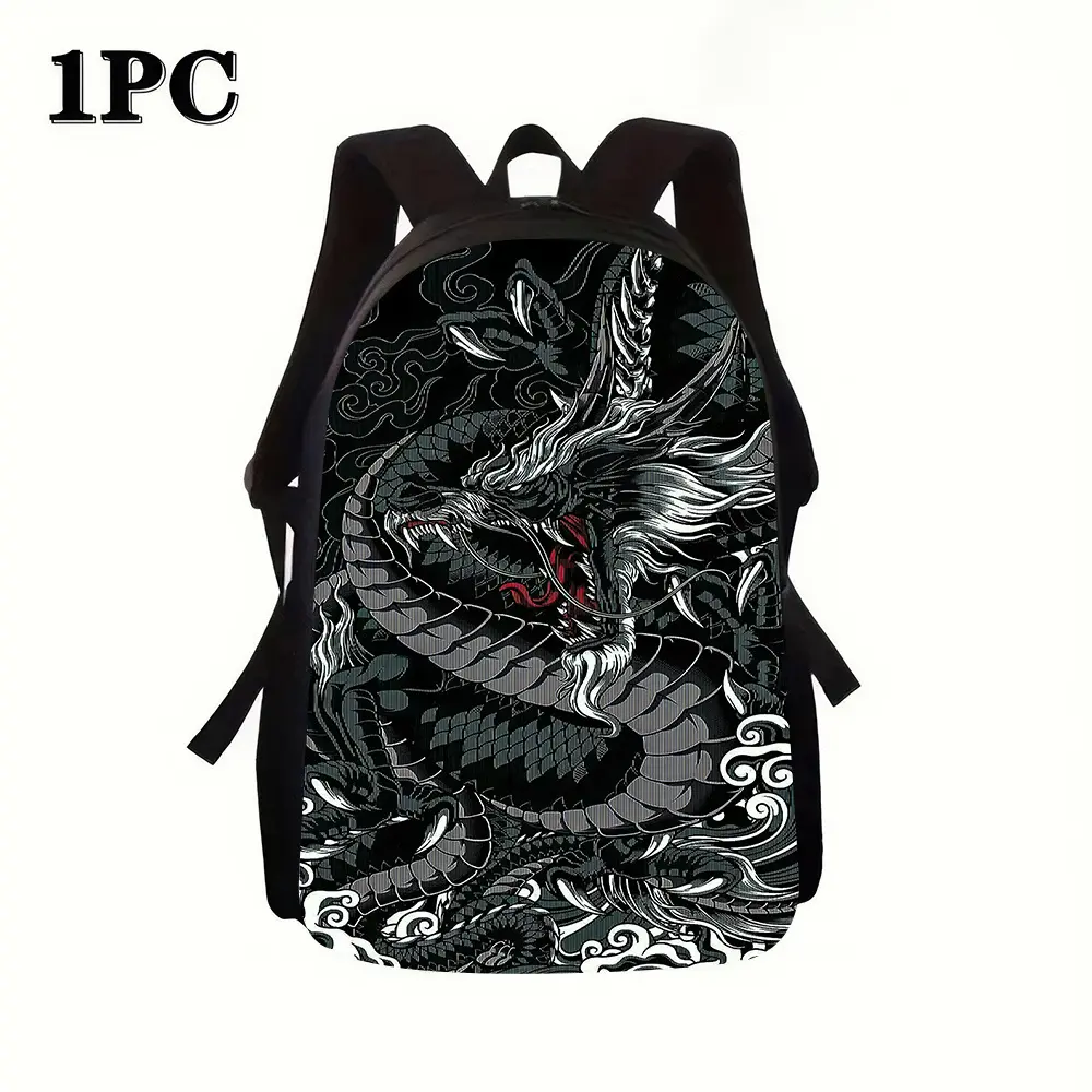 1pc Dragon Theme unisex Backpack, large capacity laptop backpack, perfect for daily commuting, a great gift for family and friends.