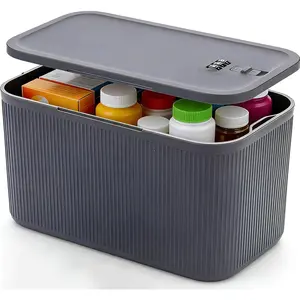 Lockable Storage Box, Large Lock Box with Combination Code – 5cm Taller Version for Medication Safe, Phone Jail, Food Snacks, First Aid Kits, Refrigerator, Office, School, Home, Travel Gift