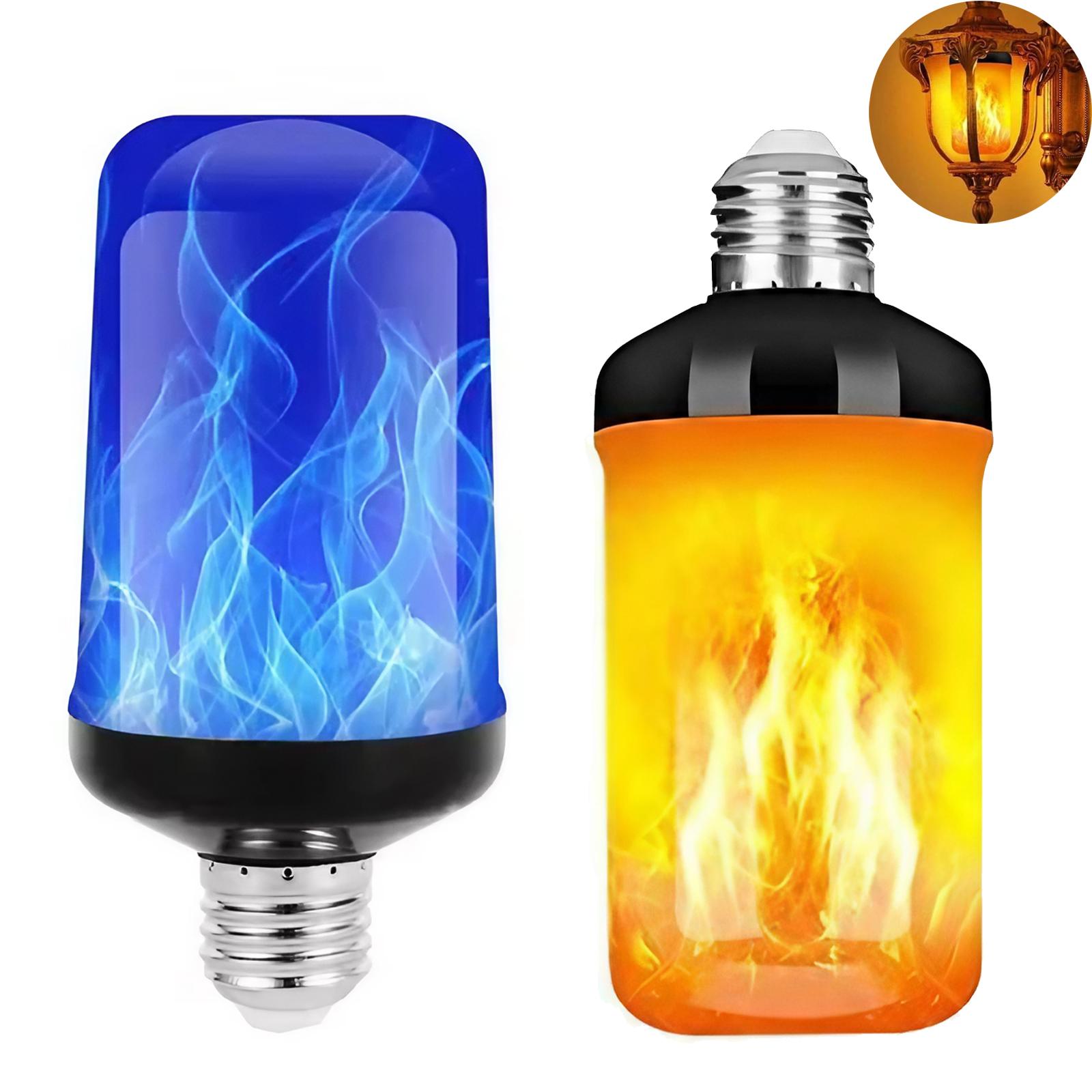 E27 Base Simulation Flame Effect LED Bulb, Gravity Sensor LED Bulb with 4 Modes, Decorative Light Bulb for Home Party, Dynamic Led Lights