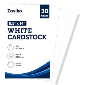 30 Sheets 8.5 x 14 Legal Size White Cardstock Paper, 200 GSM Thick Printer Card Stock for DIY Crafts, Greeting Cards, Invitations, Menus