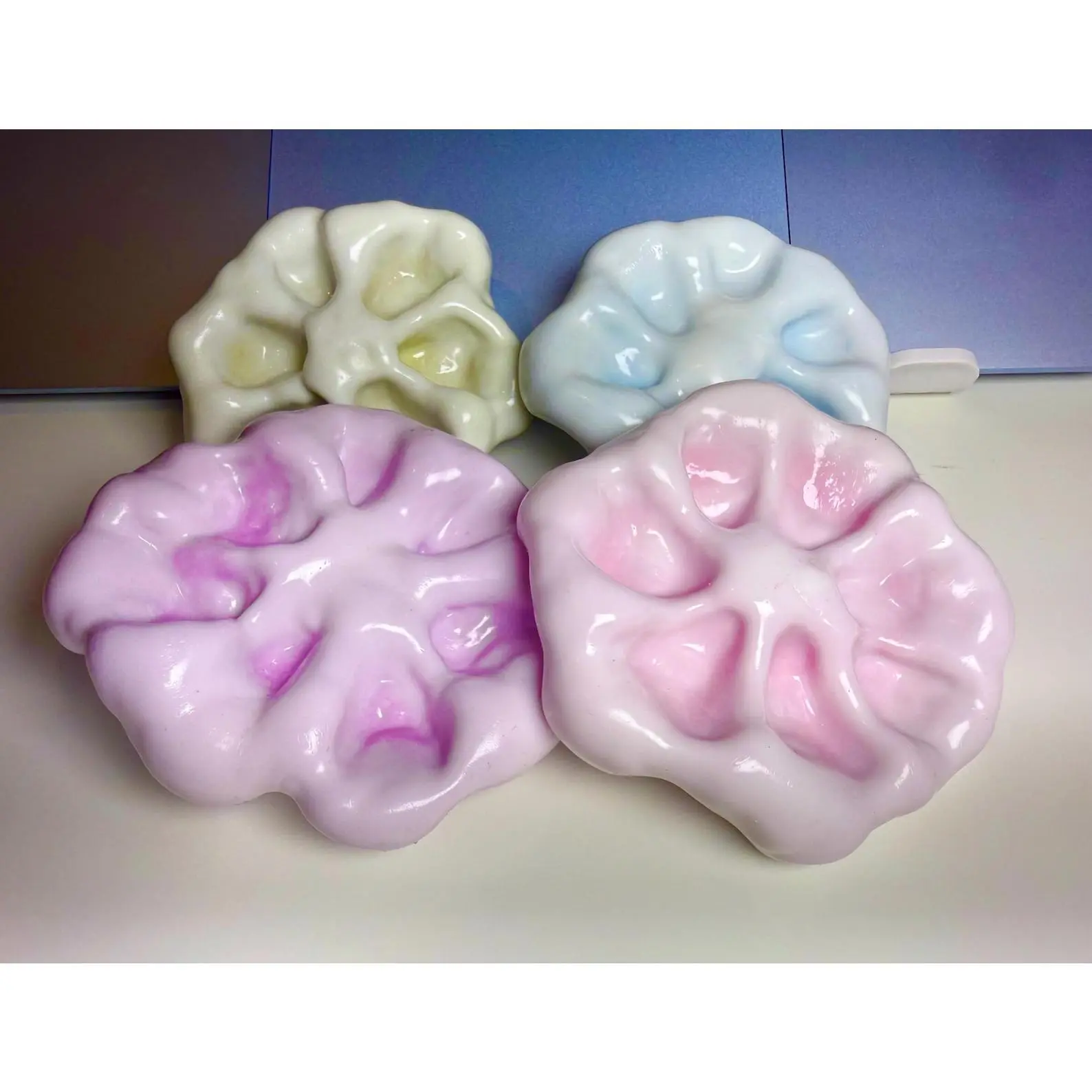 Snow Mochi Squishy: Handmade Crunchy Sand Stress Relief Toy (Hidden color Reveals after vacuuming)