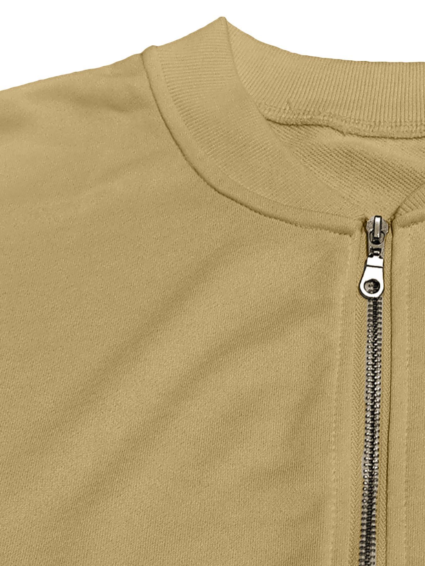 Women's Solid Zip Up Crop Jacket & Drawstring Waist Pants Two-piece Set, Casual Fashion Drop Shoulder Long Sleeve Top & High Waist Trousers for Daily Outdoor Wear, Women's Clothing for Spring & Fall