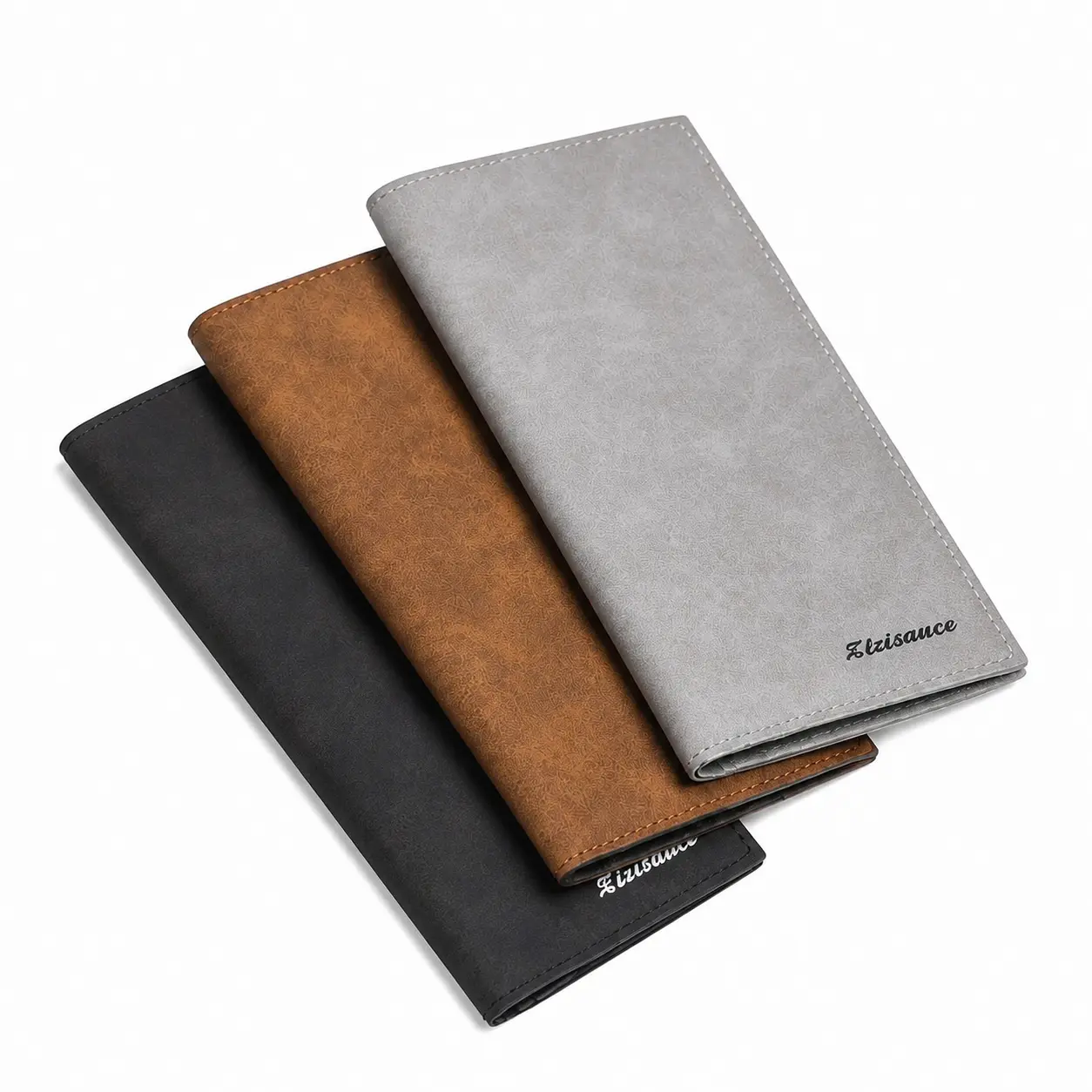 Men's Ultra-Thin Plain Slim Fit RFID-Blocking Genuine Leather Long Wallet with Flap, 12+ Card Slots, Compact Daily Use Durable Organized Storage for Professionals