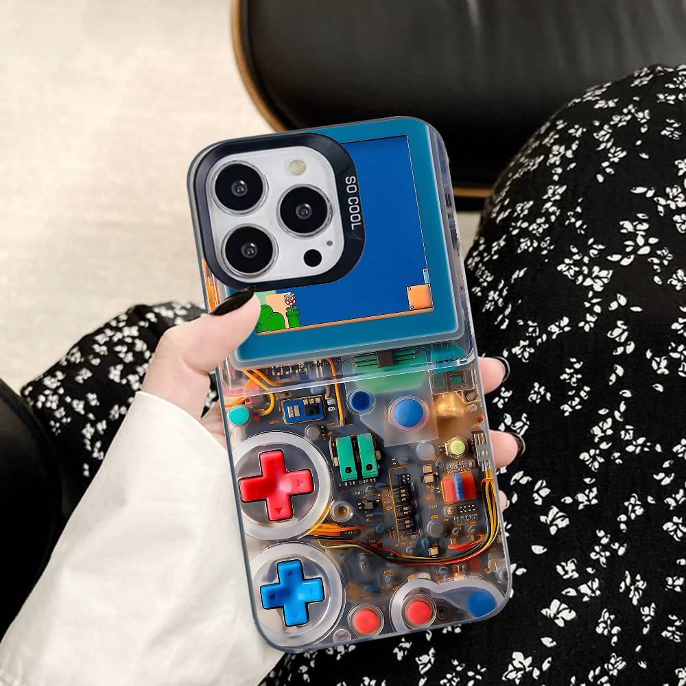 Technology Game Console Pattern Artistic Phone Cases For iPhone 17 Promax Pro Air 16 Plus 15 14 13 12 11 Shockproof Protective Cover Gift For Birthday Christmas Halloween Technology Game Console Pattern Artistic Phone Cases For iPhone 17 Promax Pro Air 16 Plus 15 14 13 12 11 Shockproof Protective Cover Gift For Birthday Christmas Halloween