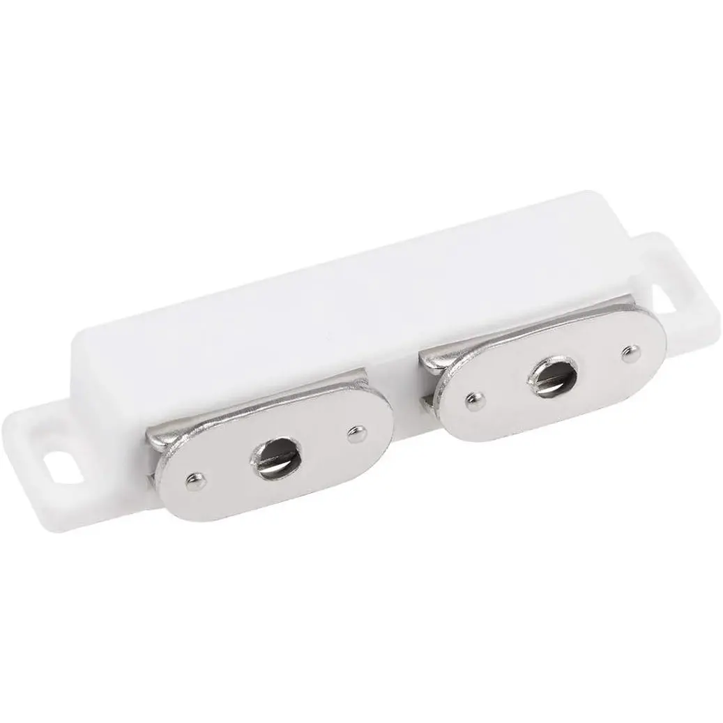 Double  Latches Catch for Cabinet Door Cupboard 3" Long White