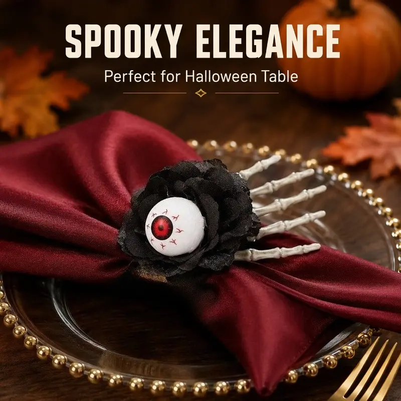 Pumpkin Napkin Ring Halloween Decorative Napkin Holder for Themed Party Table Ornament
