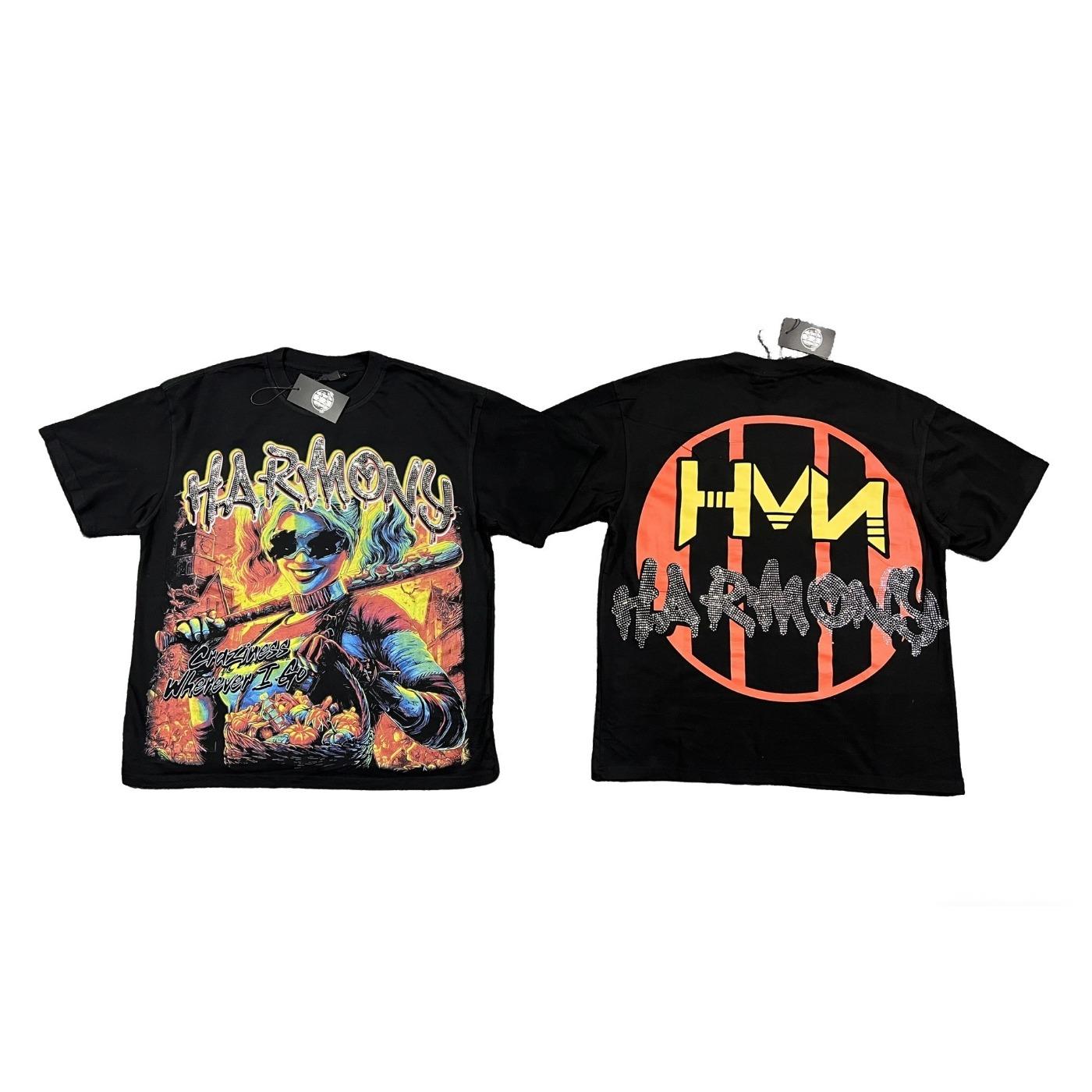 Y2K Vintage Washed Streetwear T-Shirt, Shiny Rhinestone Diamond Graphic, Crew Neck Cotton Oversized Short Sleeve Hip Hop Tee For Men